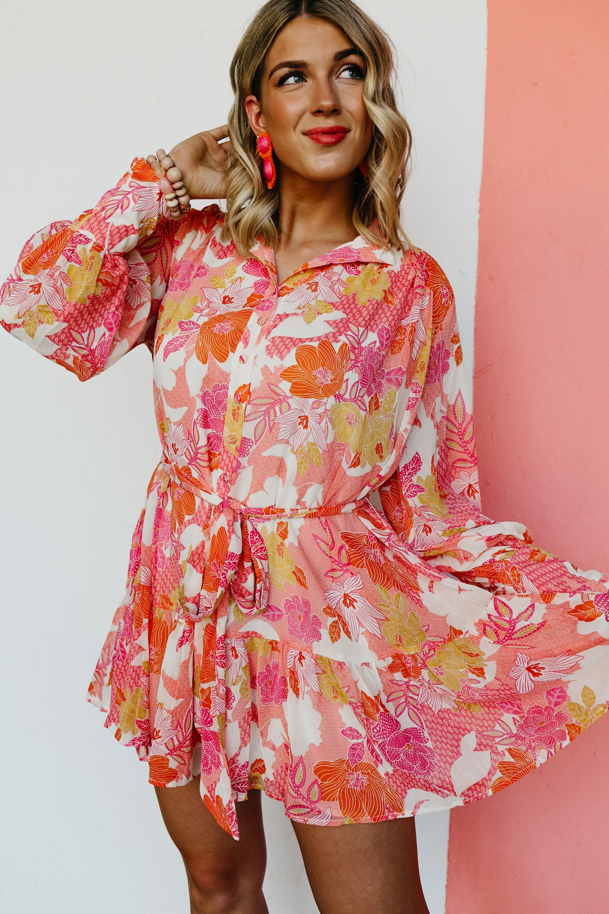 The Pedro Floral Tie Waist Mini Dress - FINAL SALE
