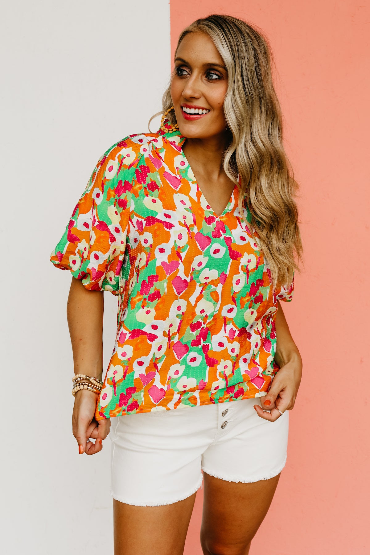 The Marcelo Puff Sleeve Floral Blouse  - FINAL SALE