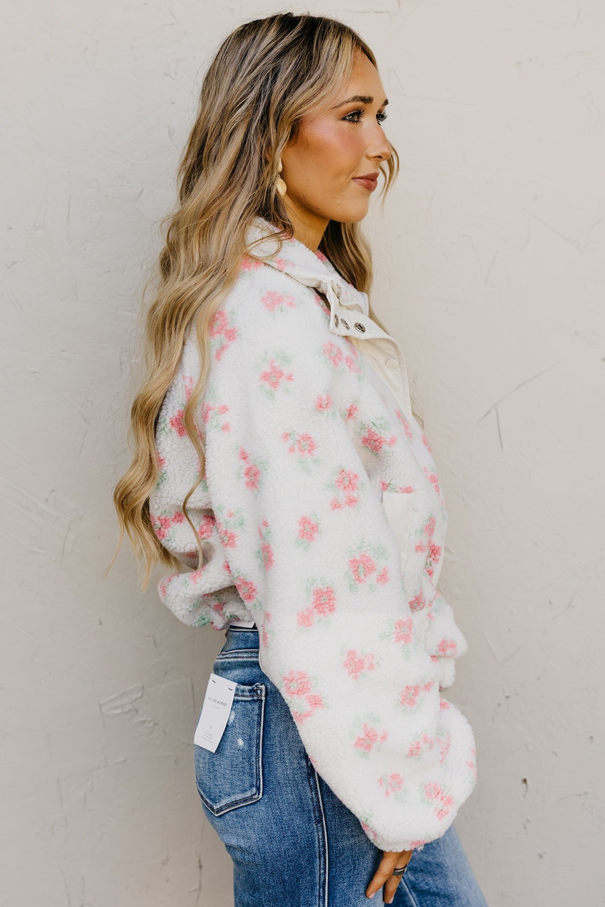 The Melba Floral Print Sherpa Jacket