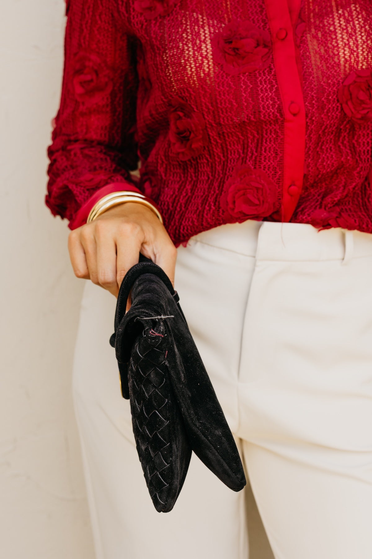 The Adalynn Suede Woven Crossbody Bag