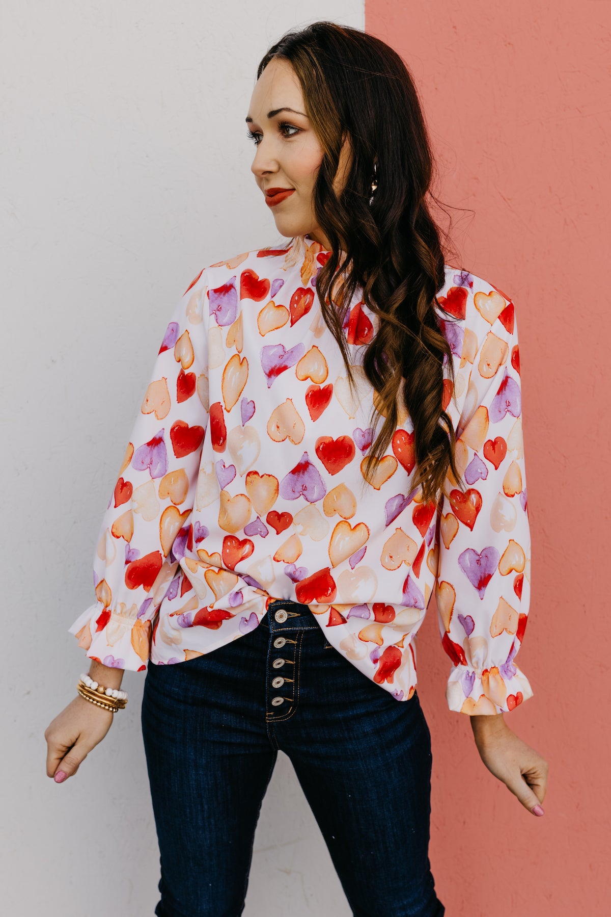 The Feasby Heart Print Blouse