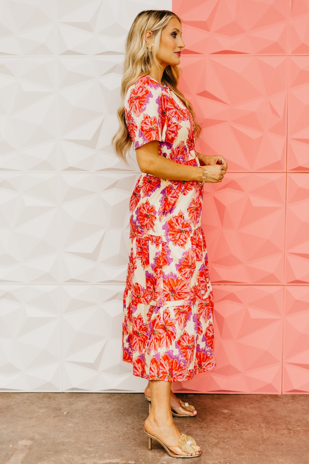 The Rayden Woven Floral Midi Dress