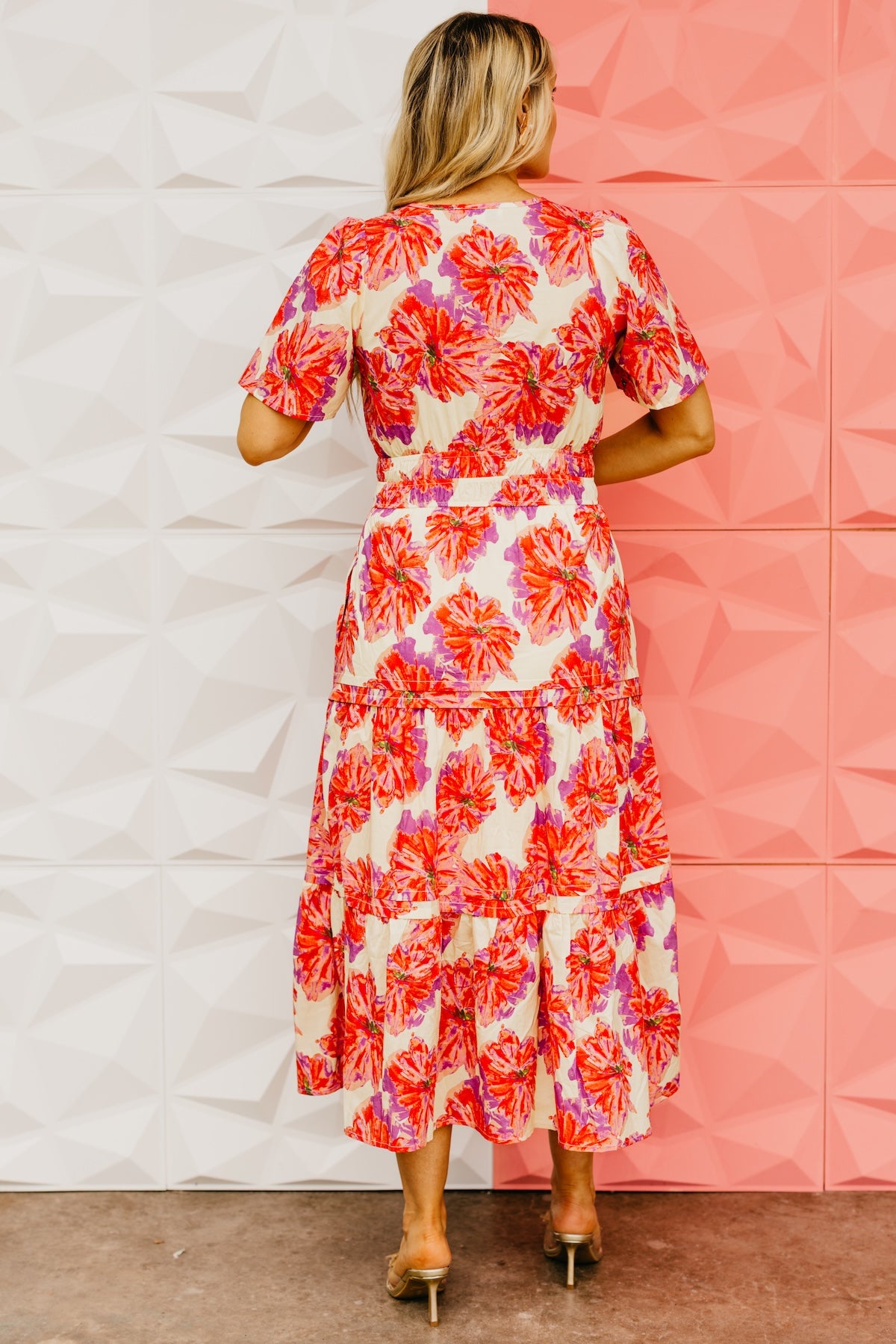 The Rayden Woven Floral Midi Dress