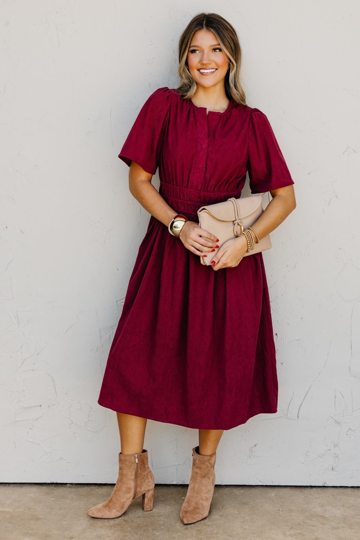 The Marcella Corduroy Midi Dress