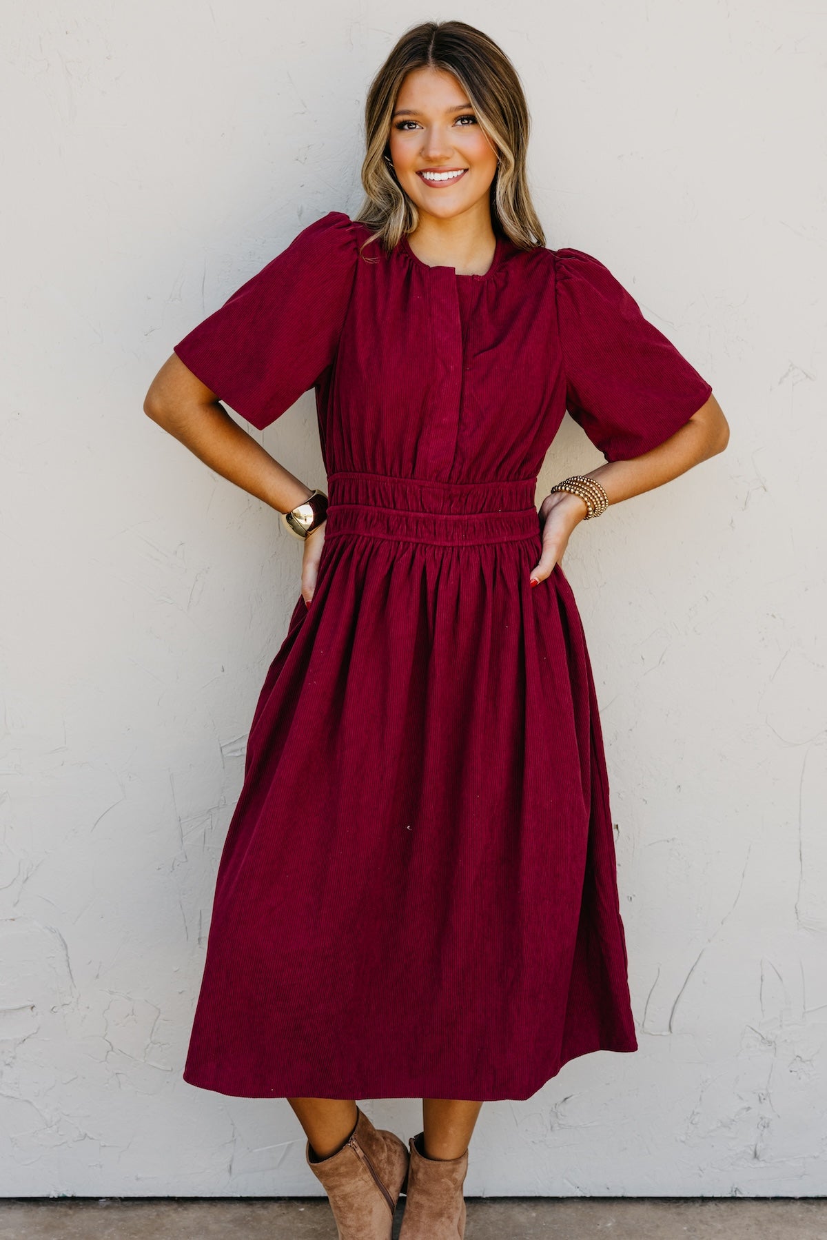 The Marcella Corduroy Midi Dress