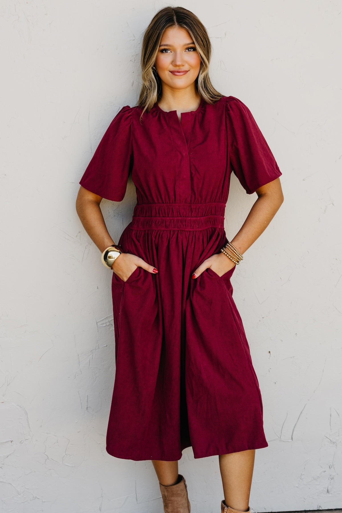 The Marcella Corduroy Midi Dress