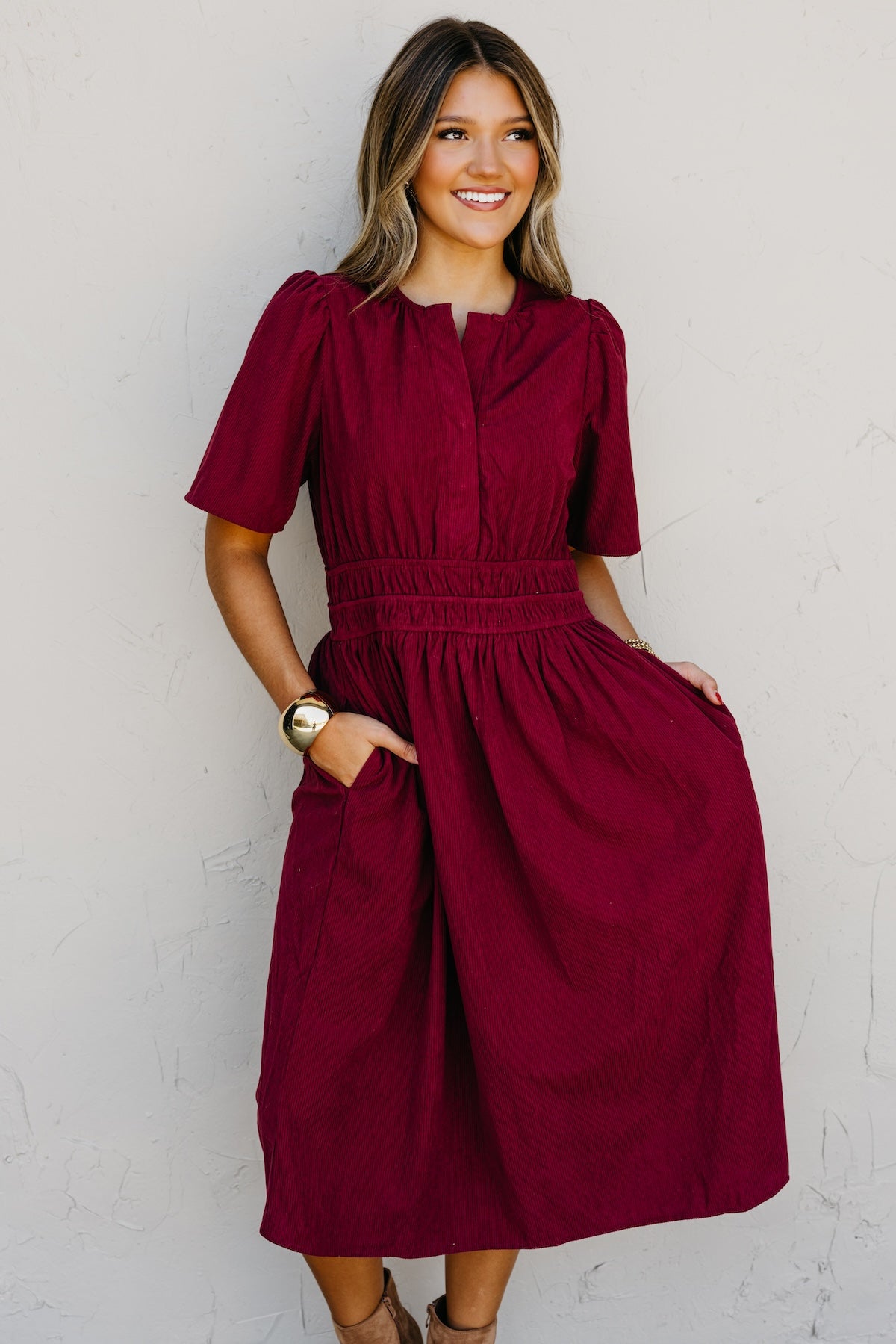 The Marcella Corduroy Midi Dress