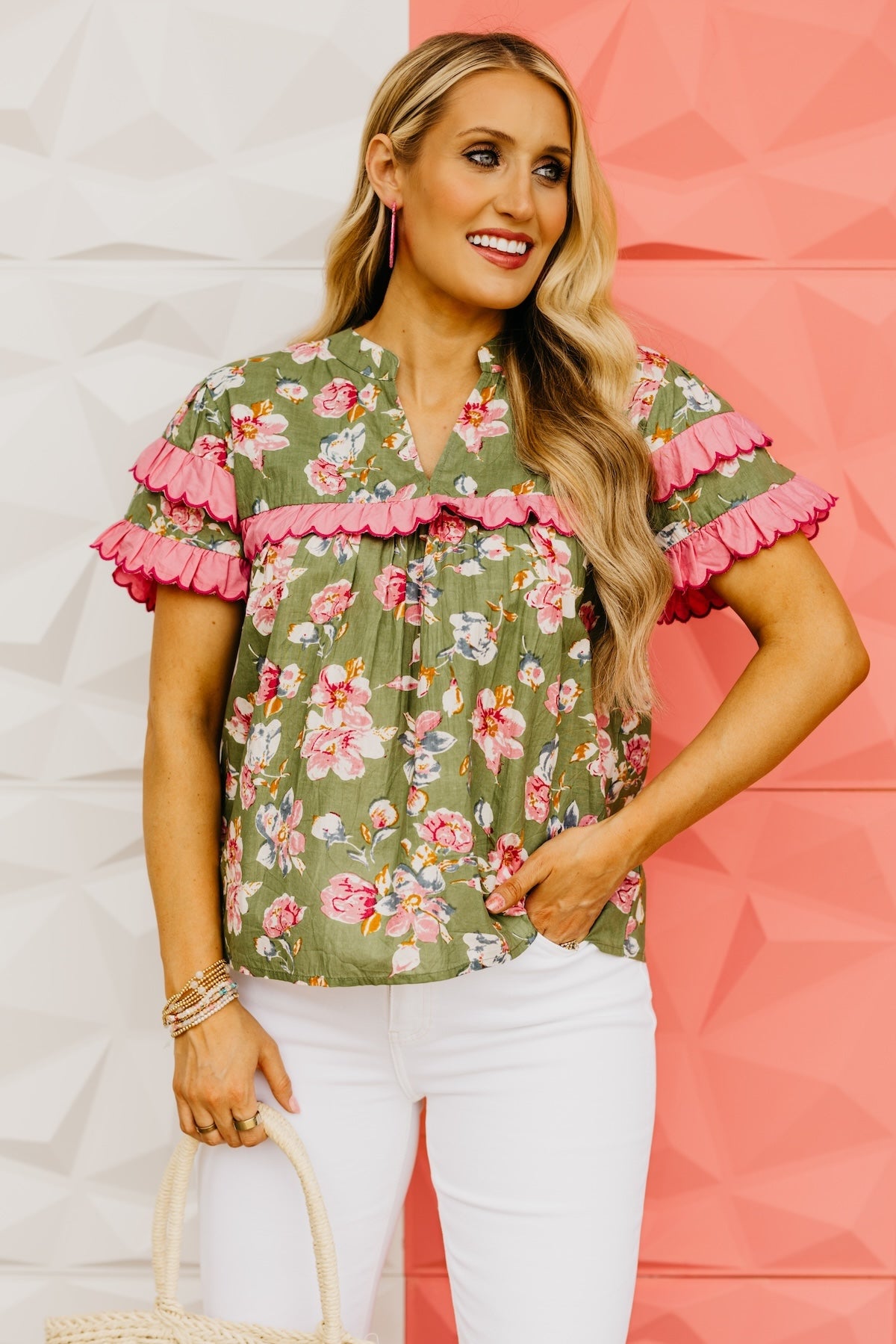 The Kayson Flutter Sleeve Floral Top