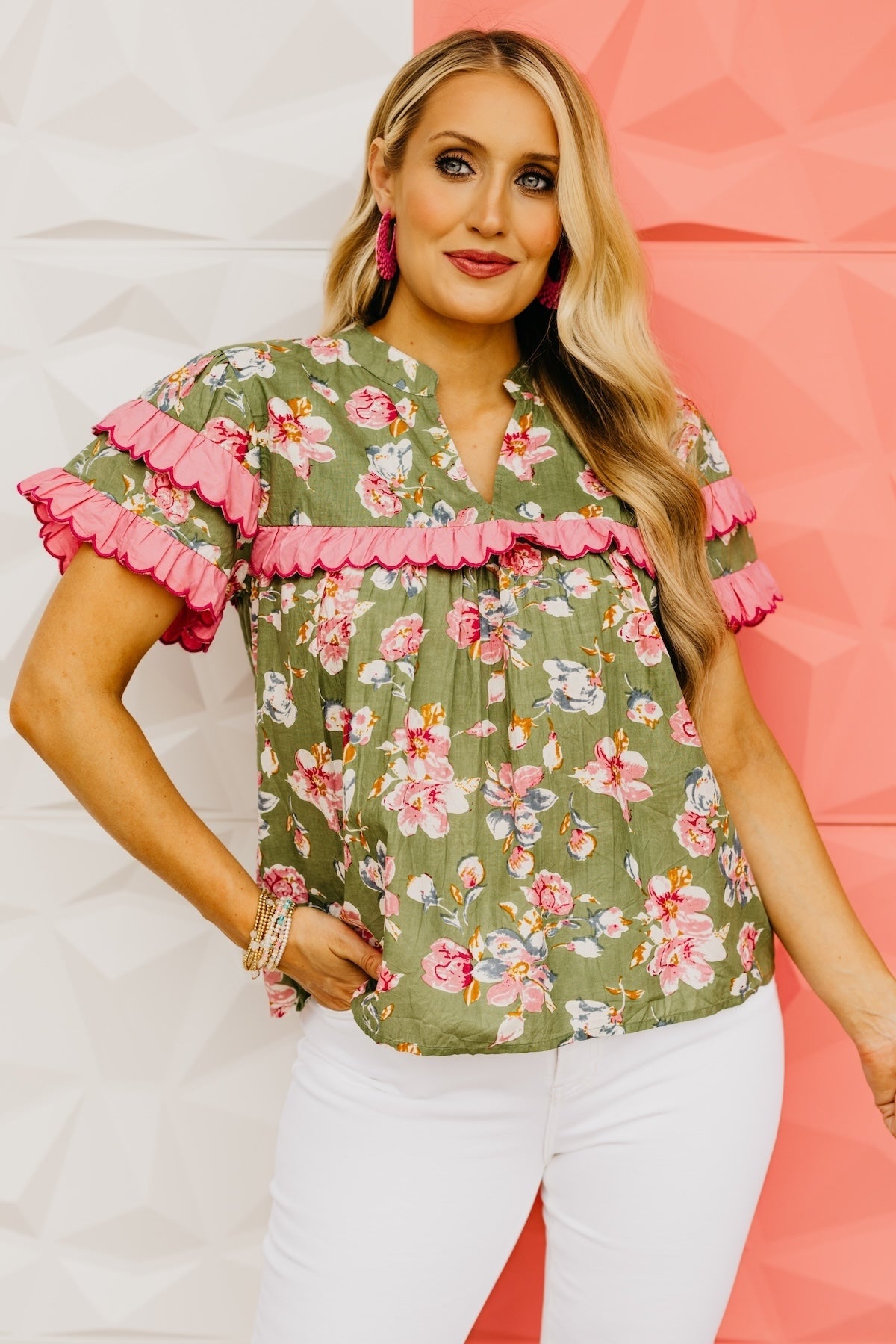 The Kayson Flutter Sleeve Floral Top