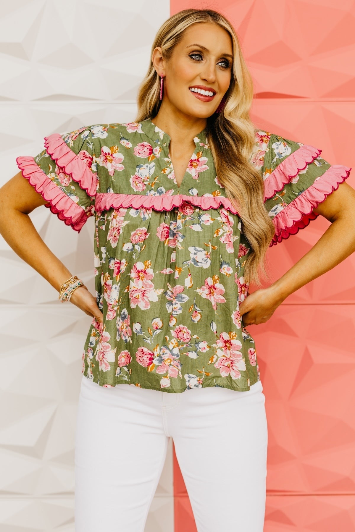 The Kayson Flutter Sleeve Floral Top