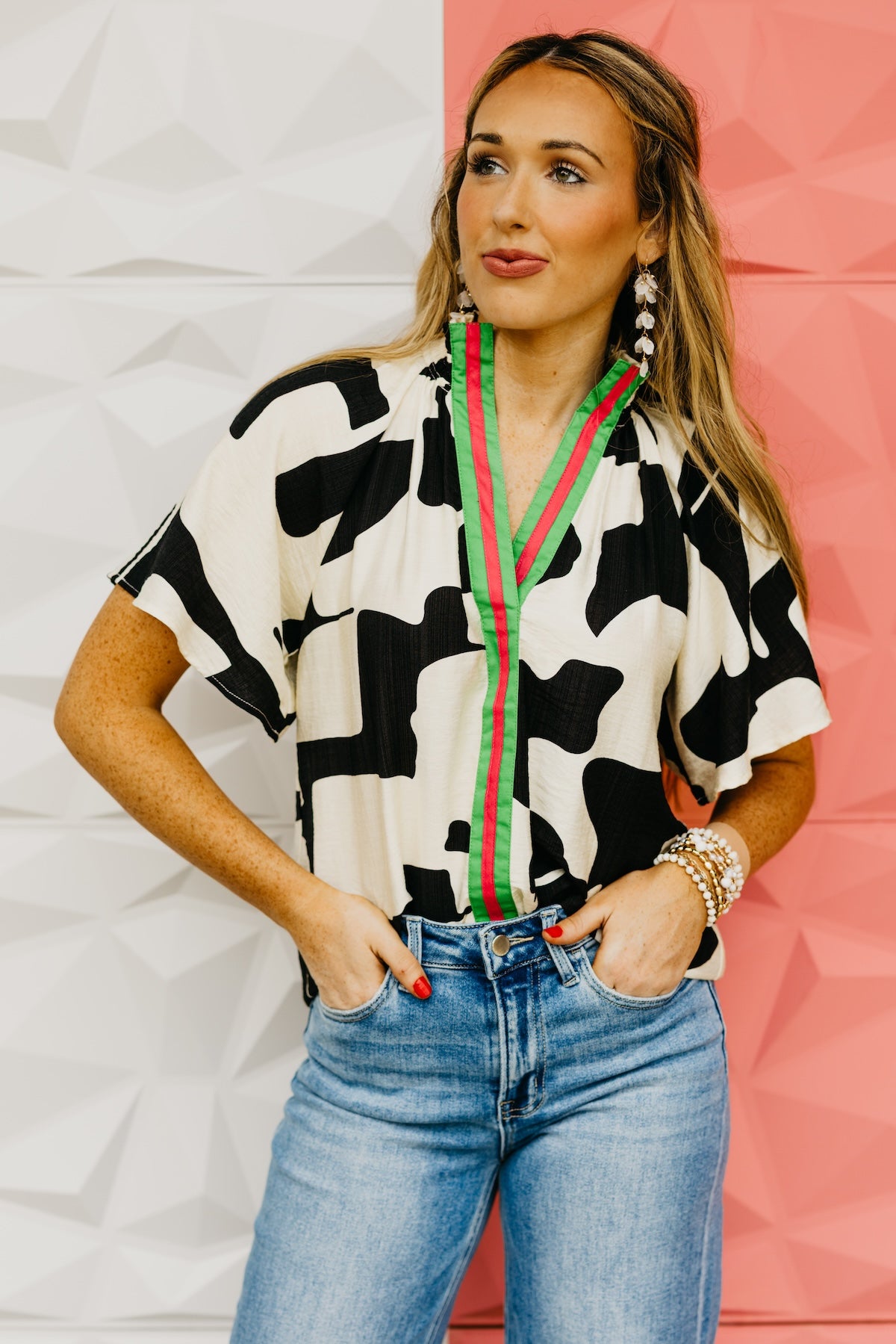 The Yusuf V Neck Print Top