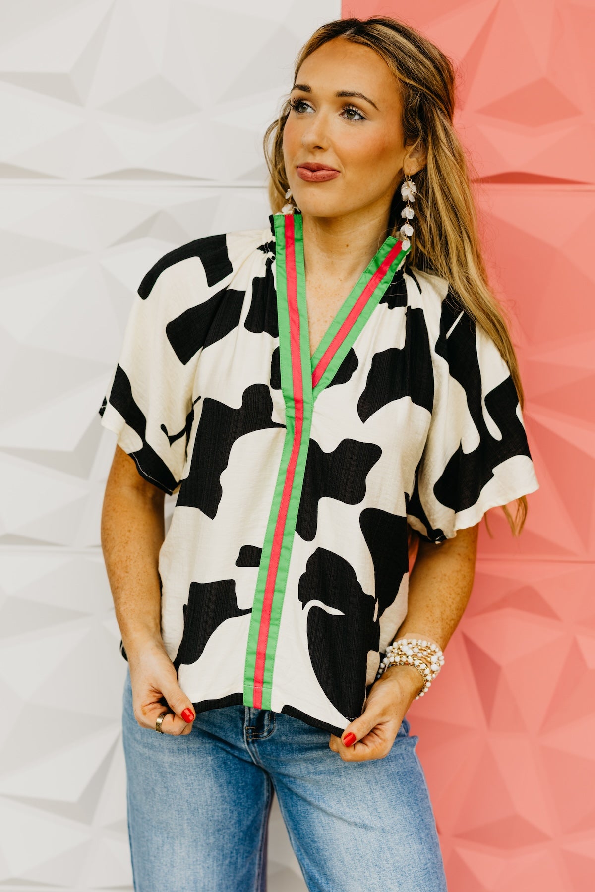 The Yusuf V Neck Print Top