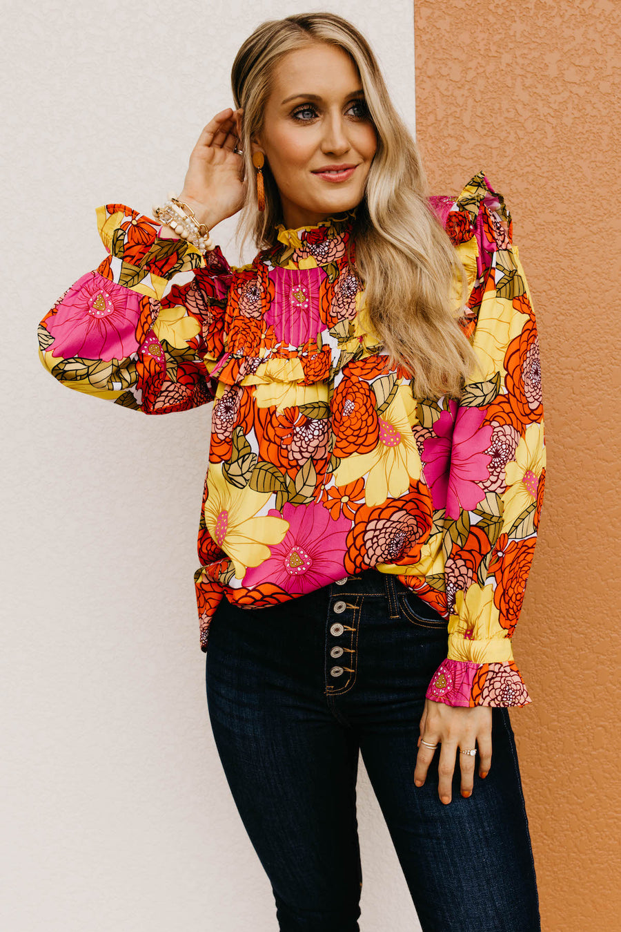 The Rosa Floral Pleated Blouse  - FINAL SALE