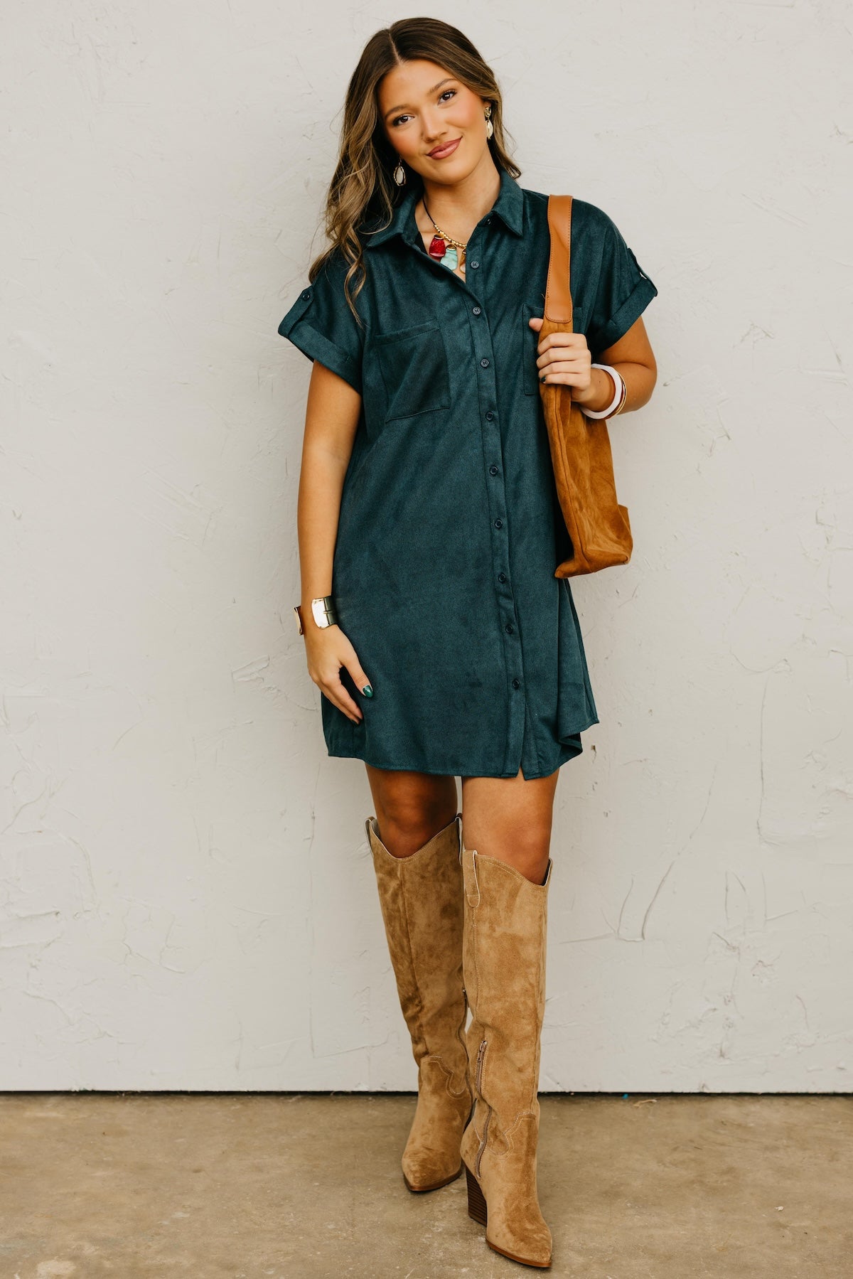 The Vanessa Button Down Felt Dress