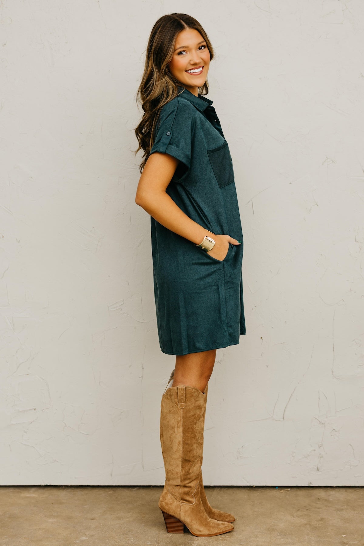 The Vanessa Button Down Felt Dress