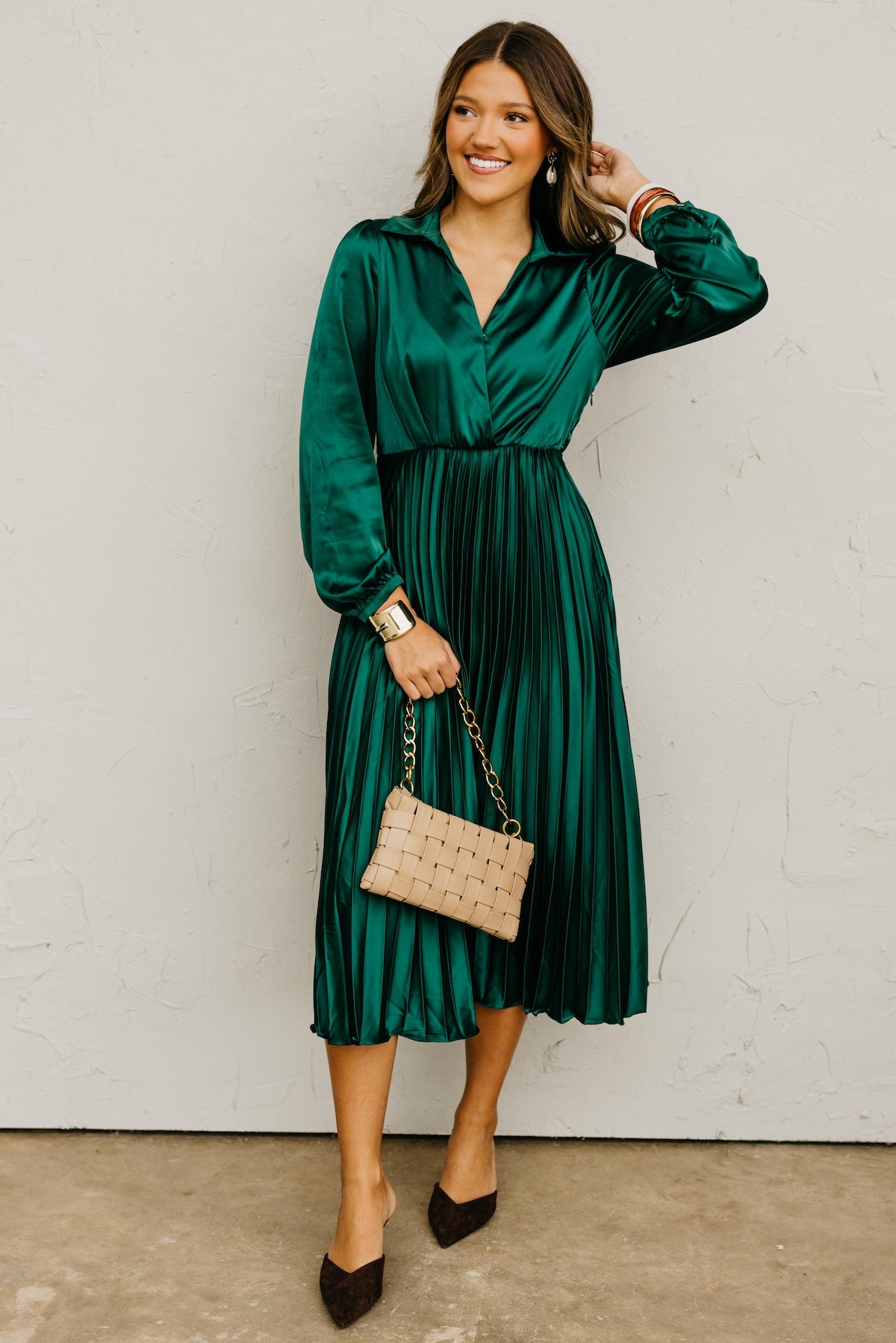 The Marta Pleated Midi Dress