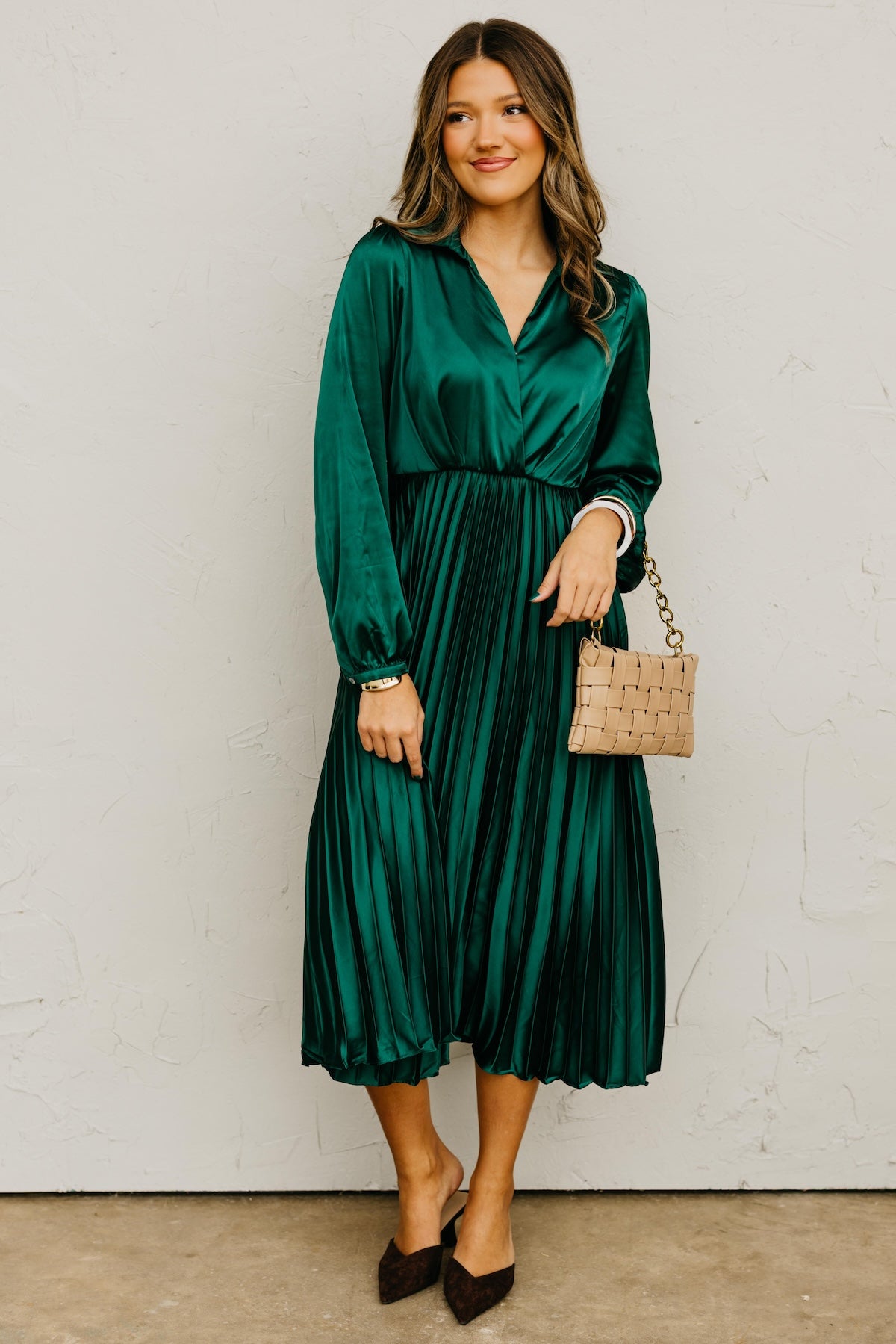 The Marta Pleated Midi Dress
