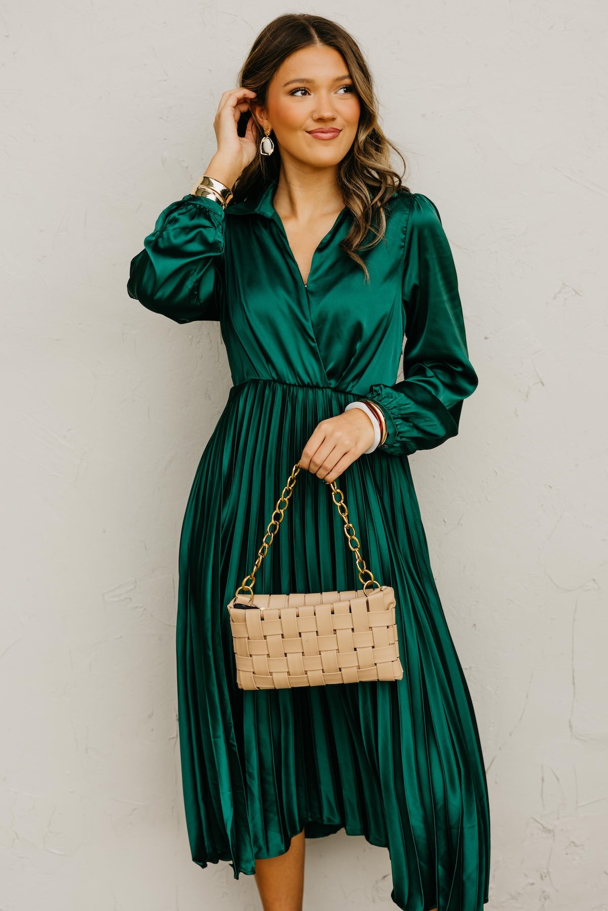 The Marta Pleated Midi Dress