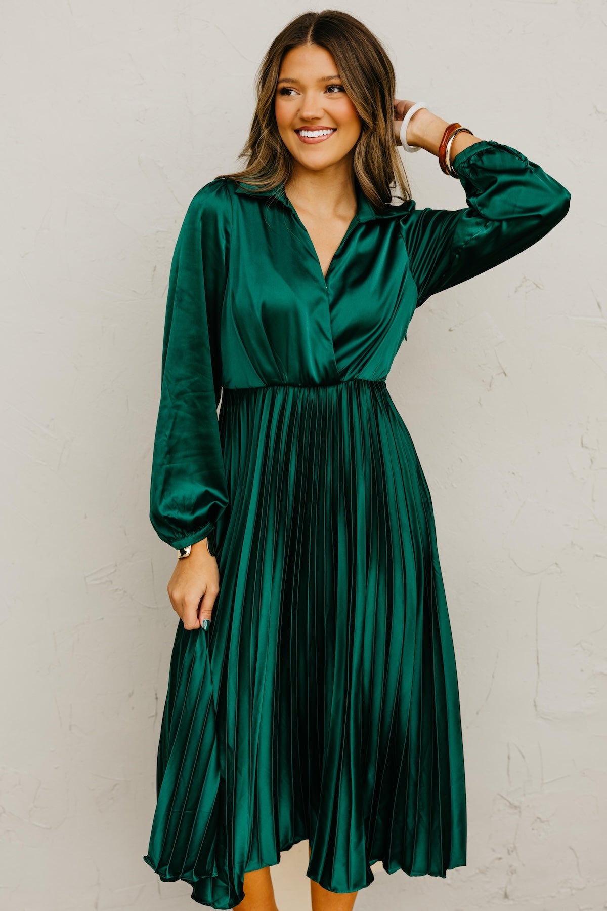 The Marta Pleated Midi Dress