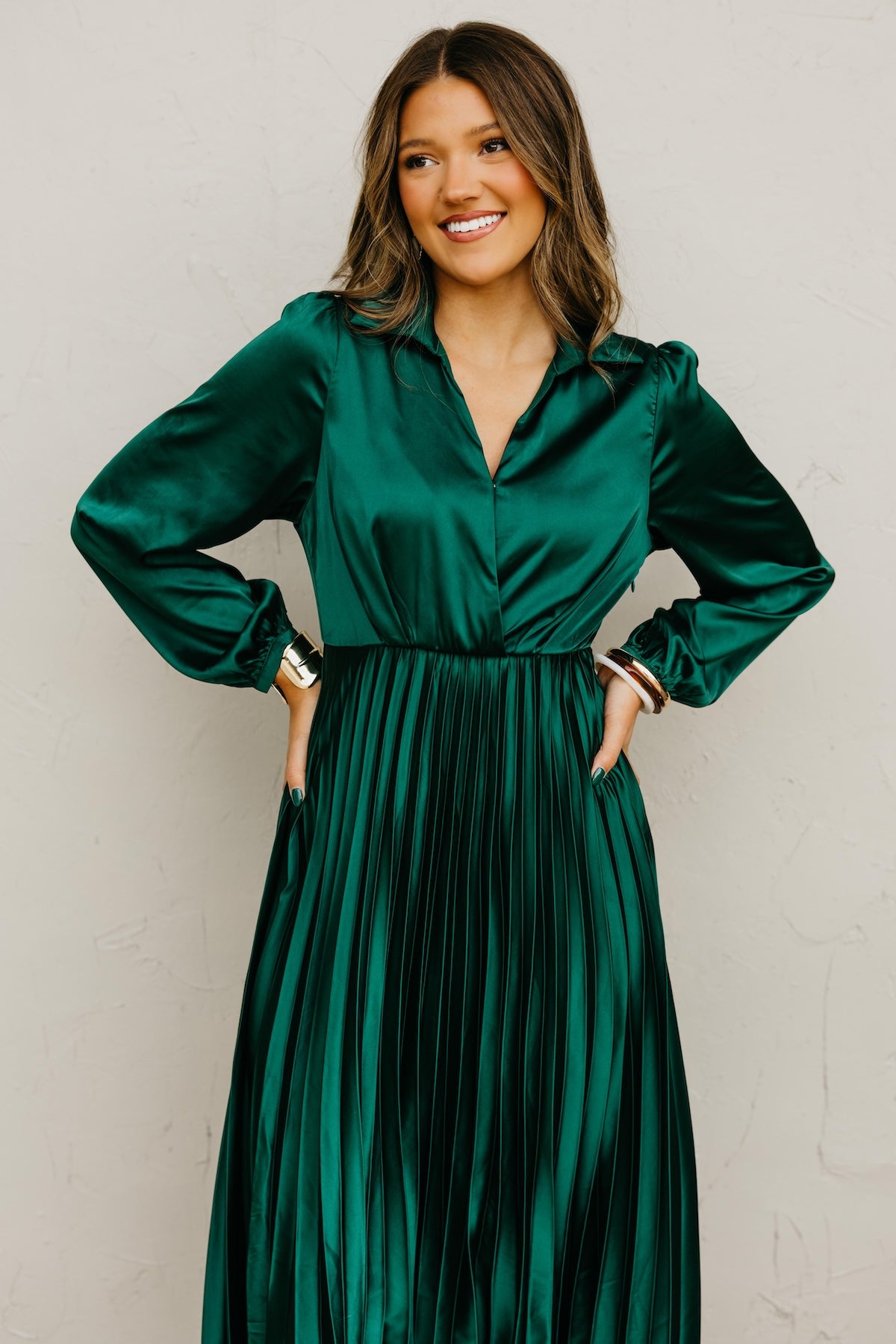 The Marta Pleated Midi Dress