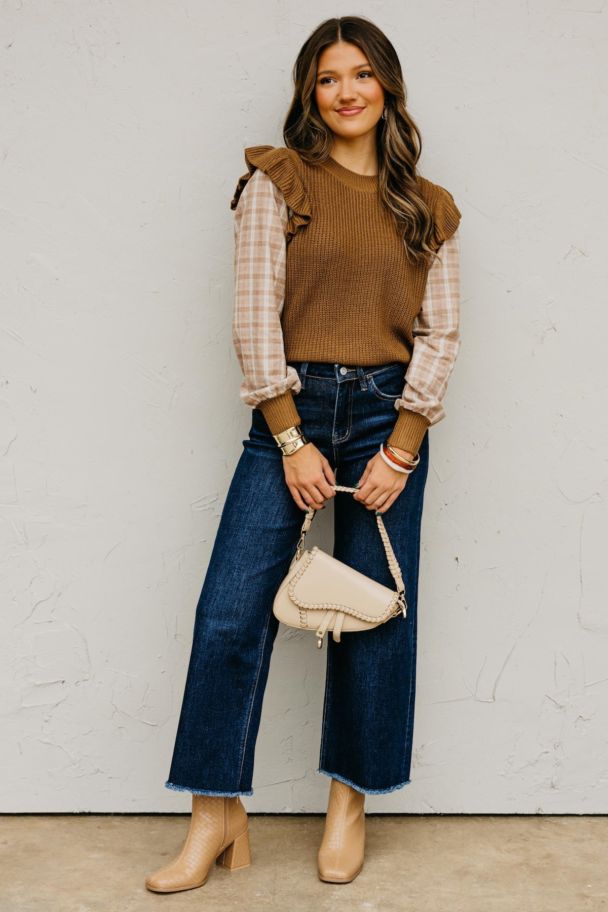 The Ross Plaid Sleeve Sweater