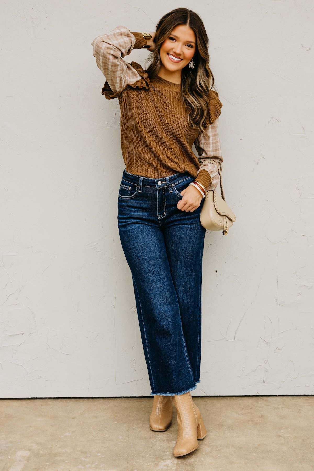 The Ross Plaid Sleeve Sweater
