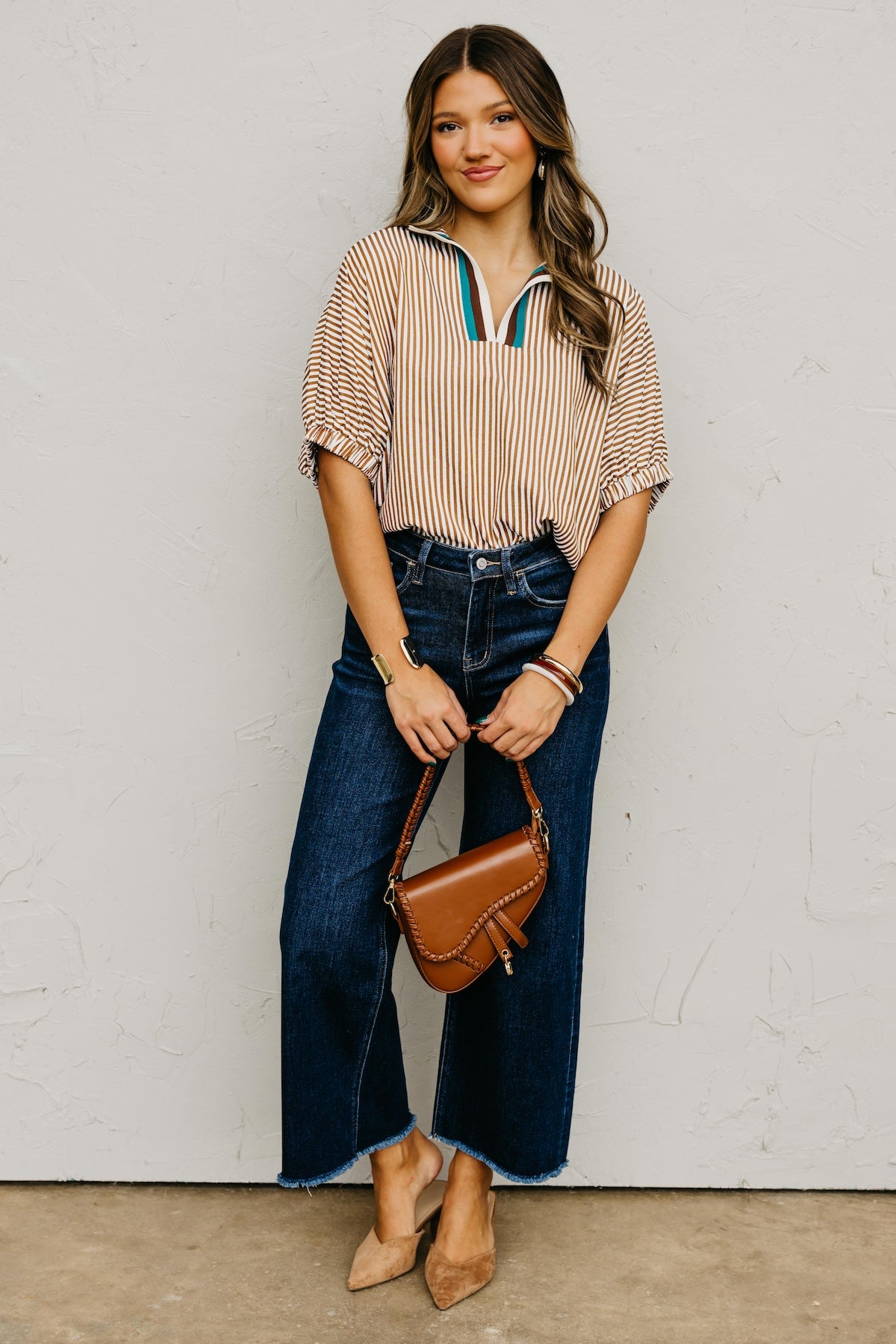The Monique Striped Contrast Top