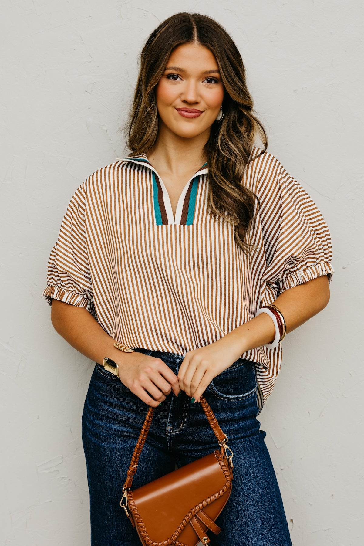 The Monique Striped Contrast Top