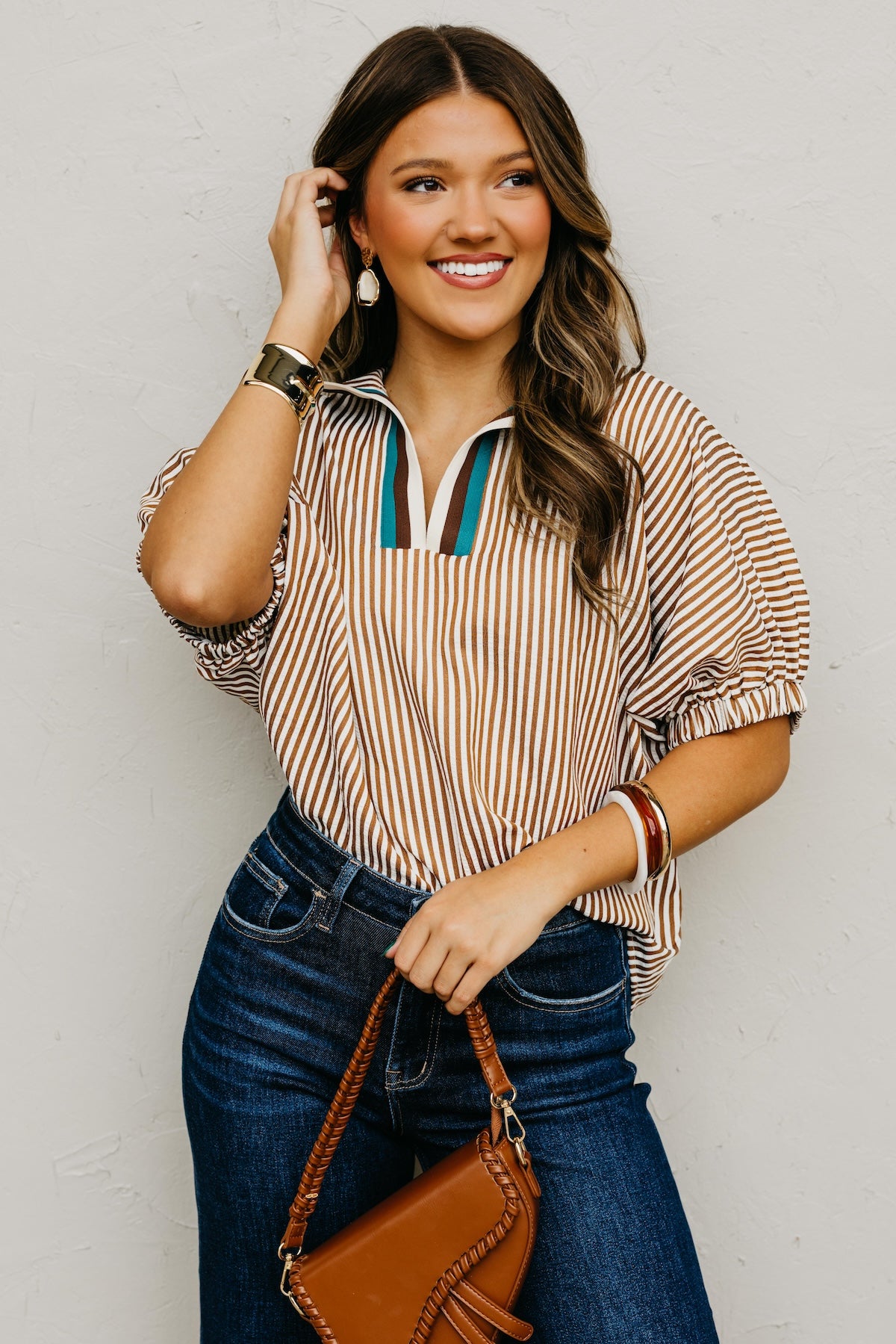 The Monique Striped Contrast Top