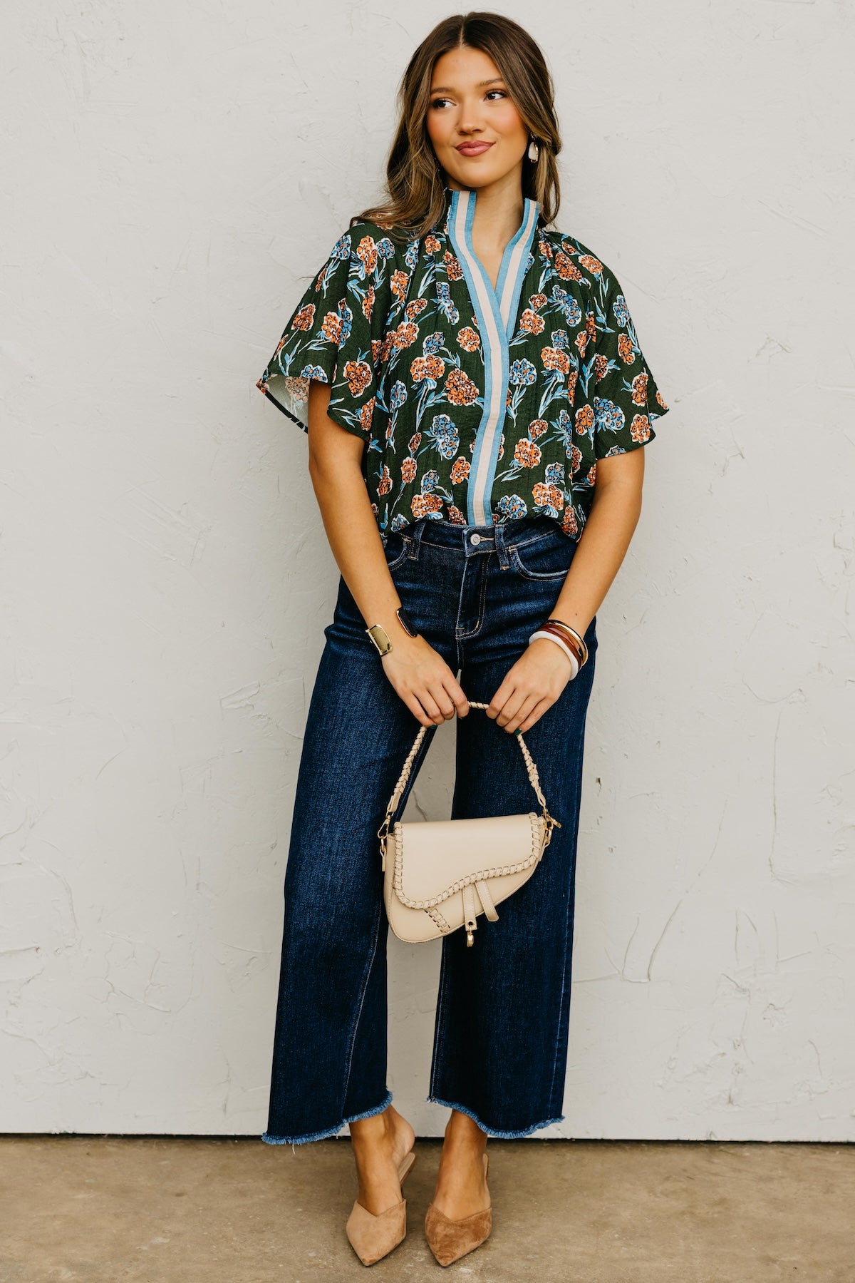 The Rona Floral Contrast Top