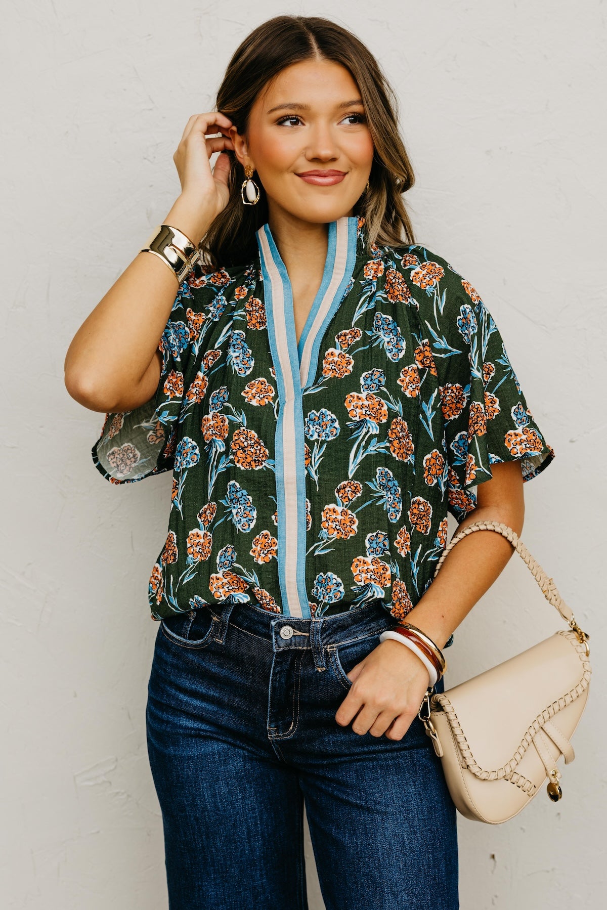 The Rona Floral Contrast Top