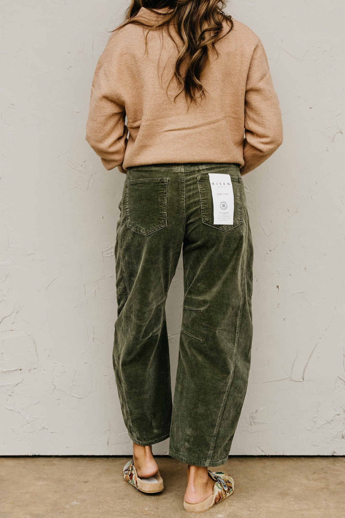 Risen Denim | Slouchy Ankle Barrel Corduroy Pants