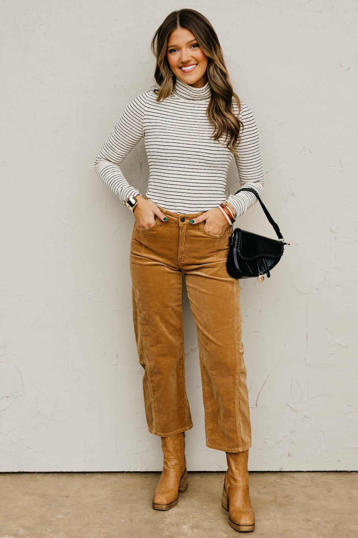 The Miranda Striped Turtleneck Top