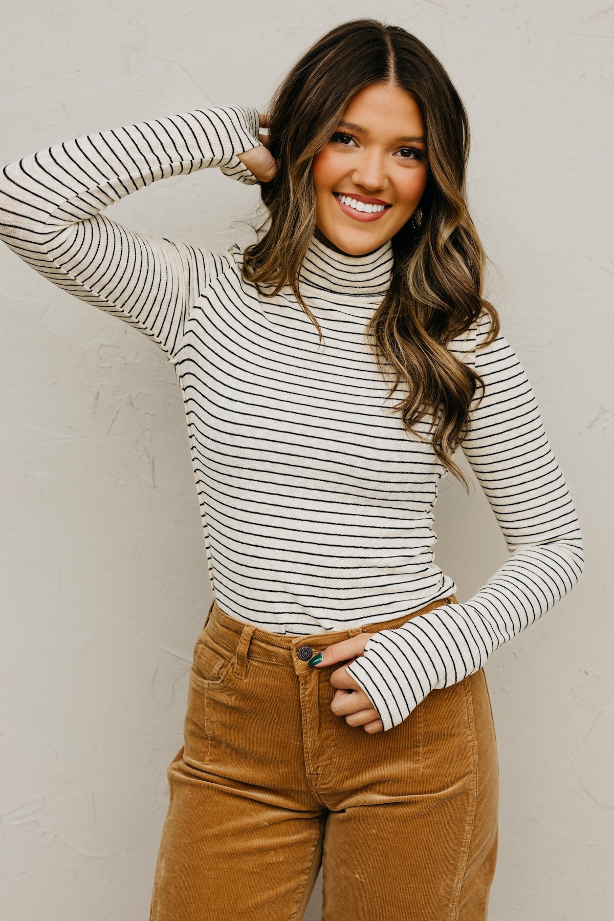 The Miranda Striped Turtleneck Top