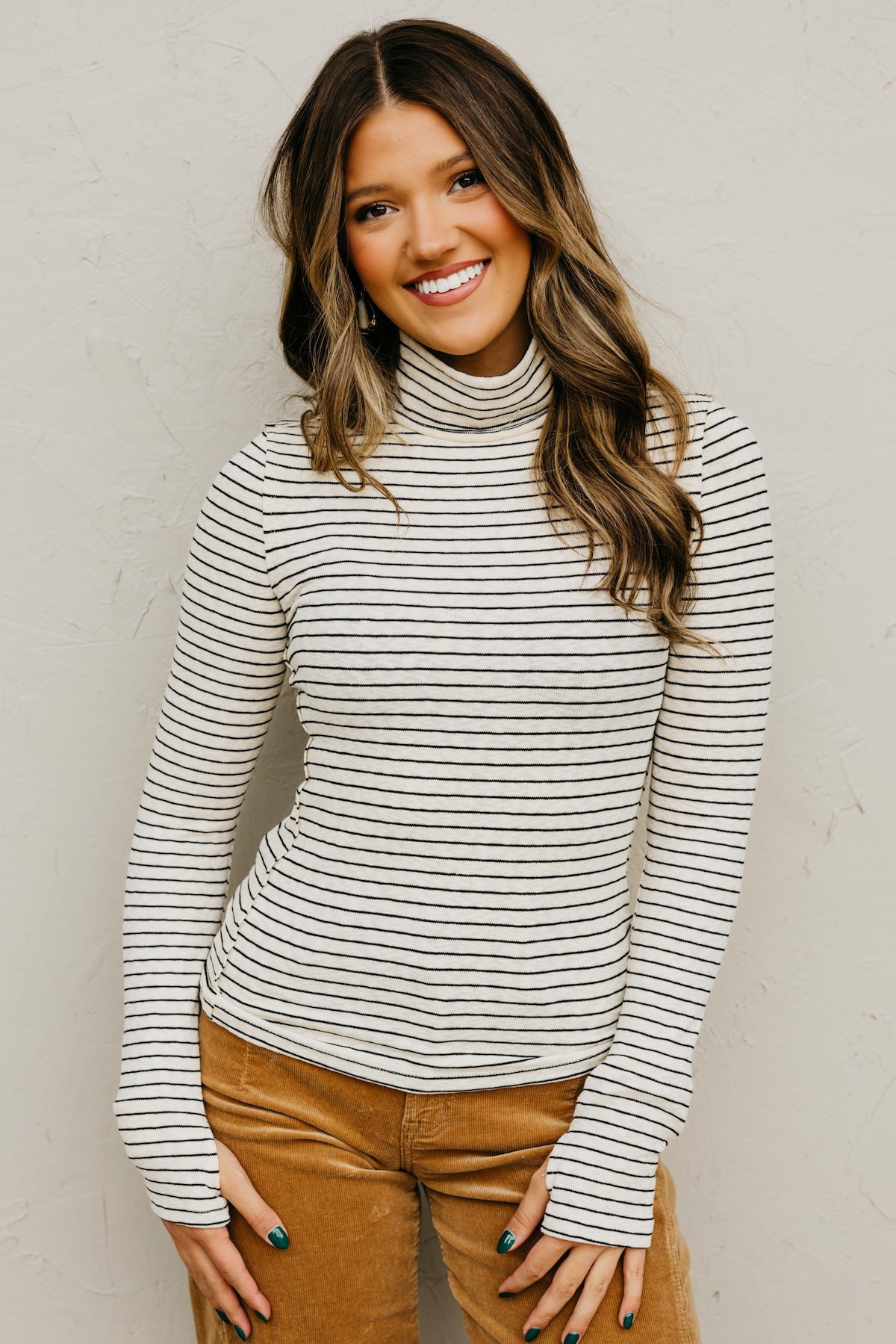 The Miranda Striped Turtleneck Top