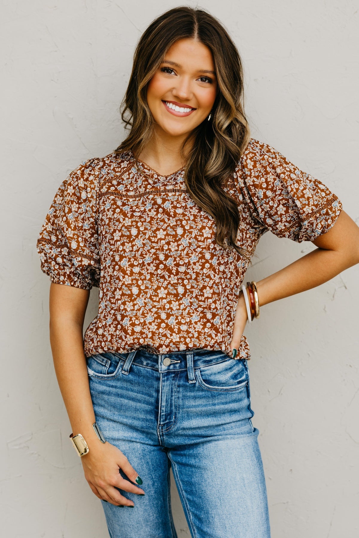 The Alfonso Ditsy Puff Sleeve Blouse