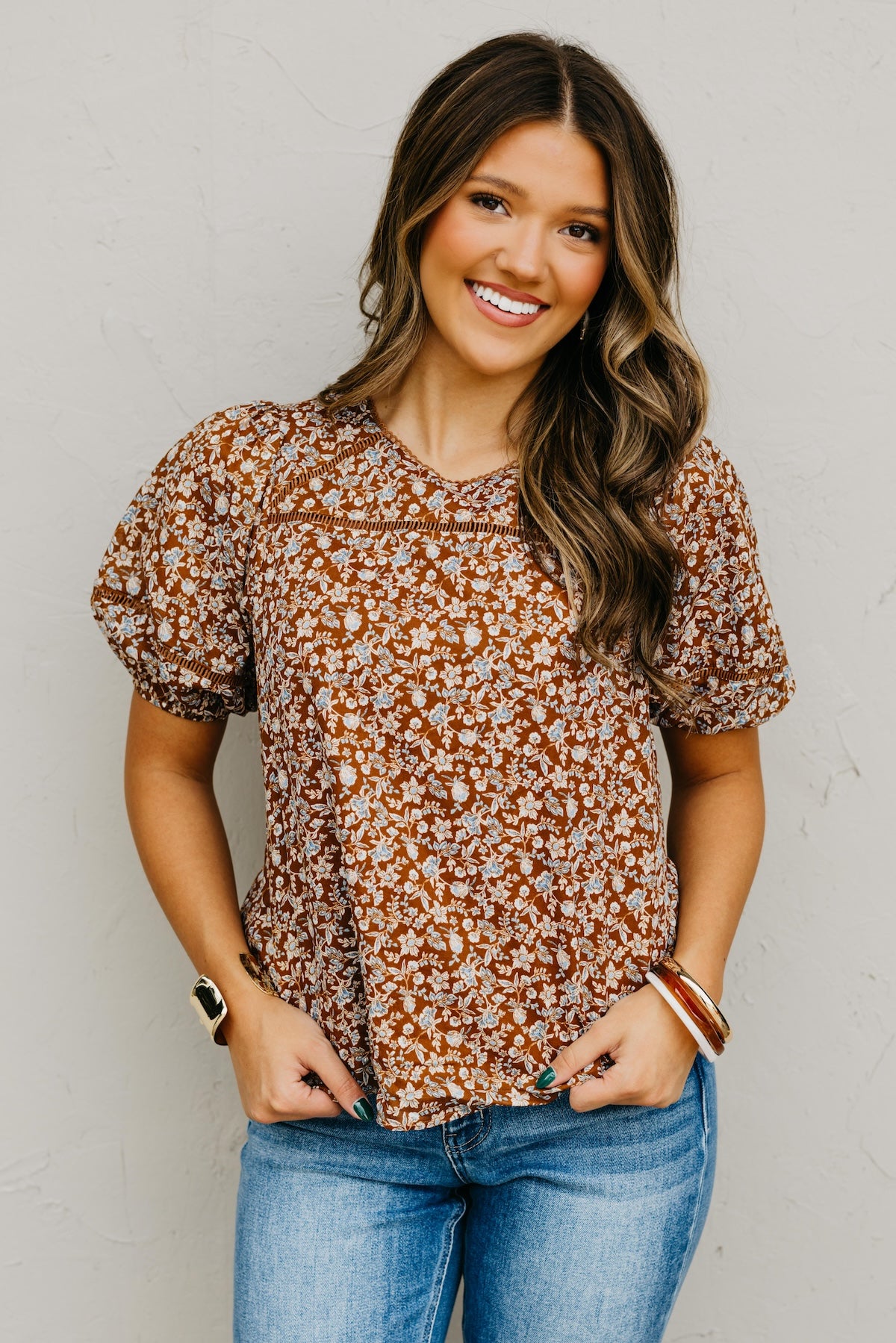 The Alfonso Ditsy Puff Sleeve Blouse
