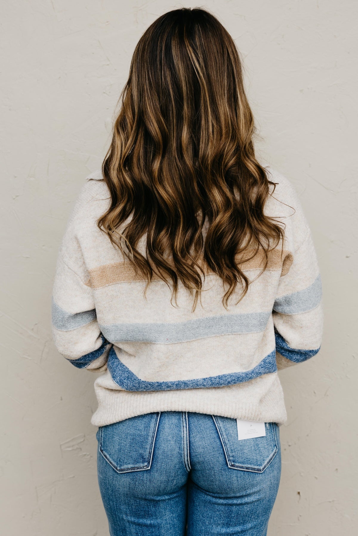 The Jewel Collared Stripe Sweater