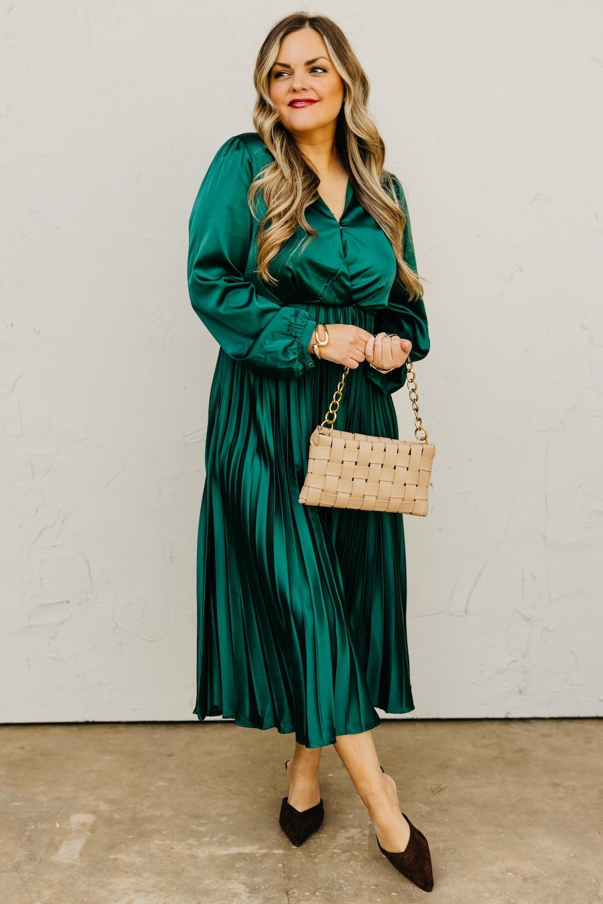 The Marta Pleated Midi Dress