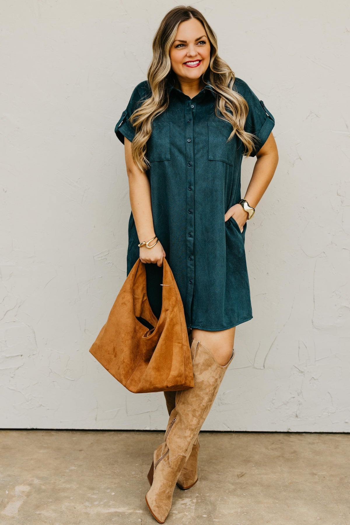 The Vanessa Button Down Felt Dress