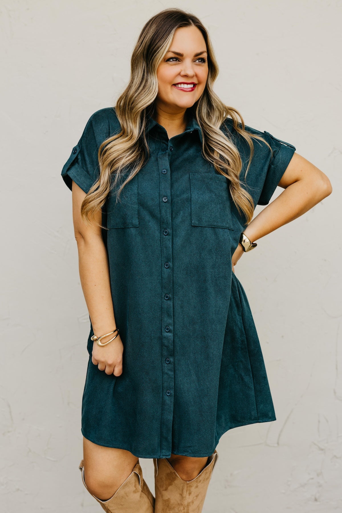 The Vanessa Button Down Felt Dress