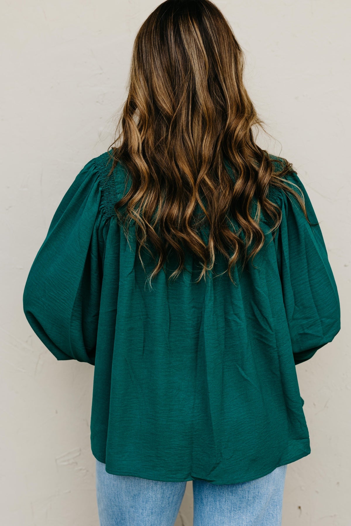 The Damari Smocked Button Up Blouse