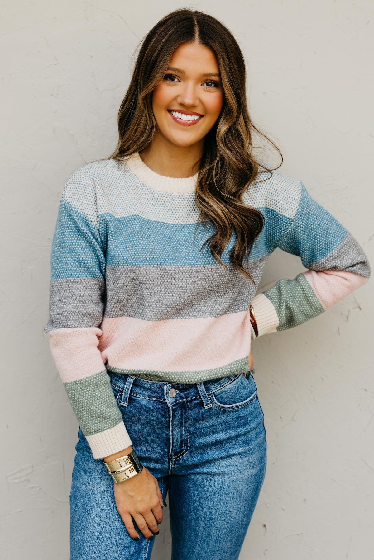 The Lowrey Color Block Crew Neck Sweater