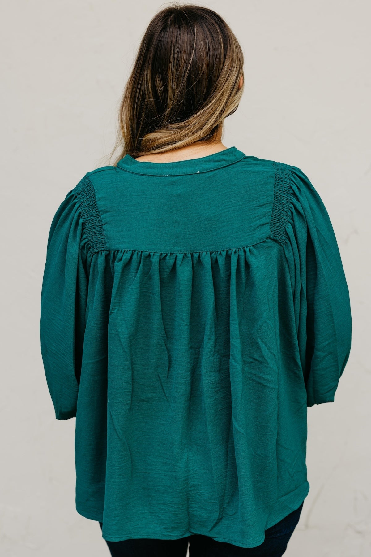 The Damari Smocked Button Up Blouse