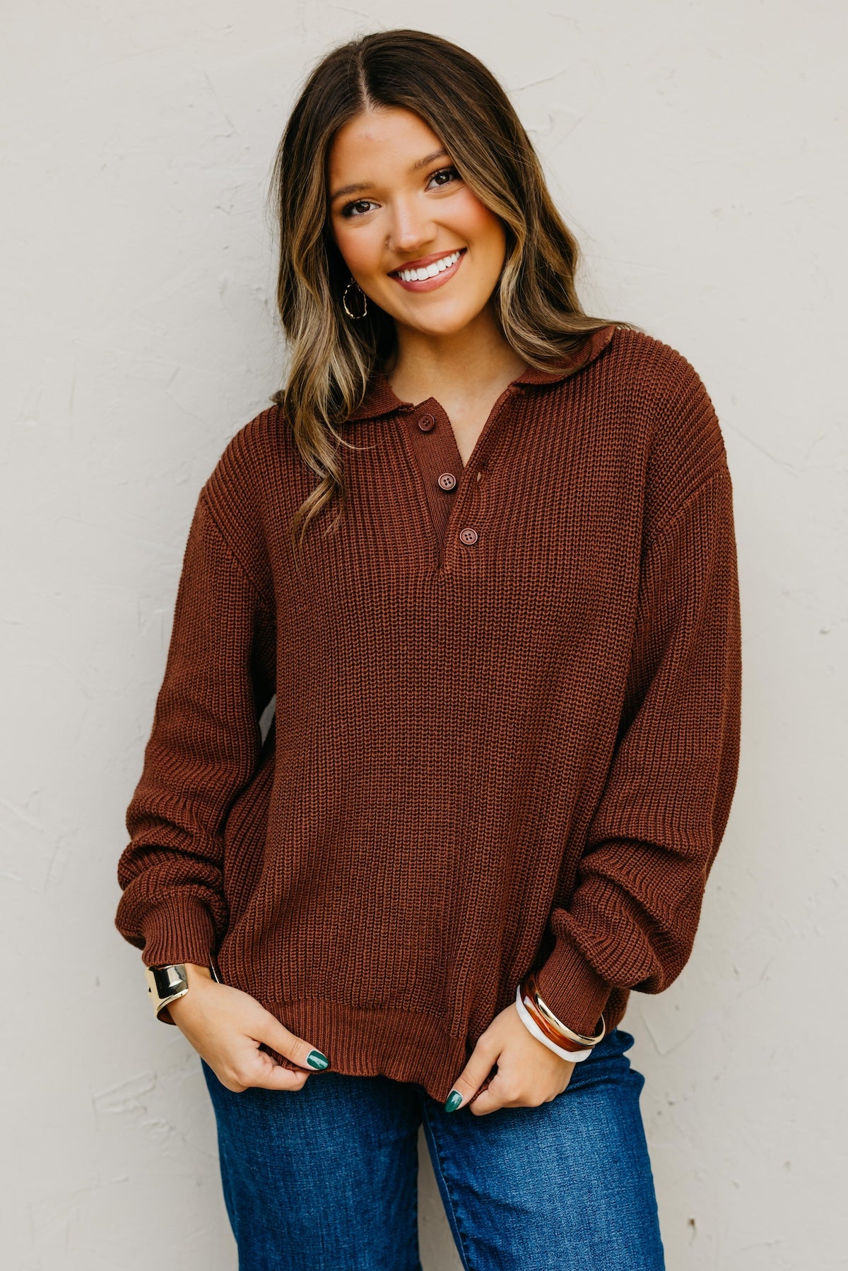 The Houston Collared Button Sweater