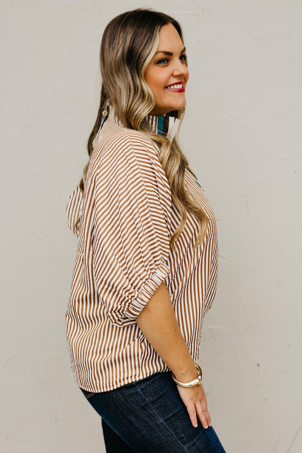 The Monique Striped Contrast Top