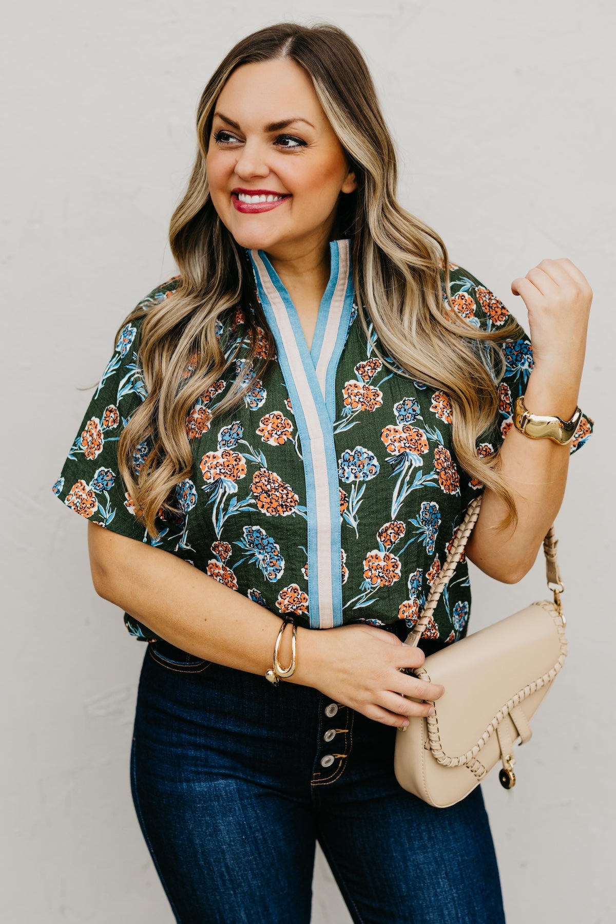 The Rona Floral Contrast Top