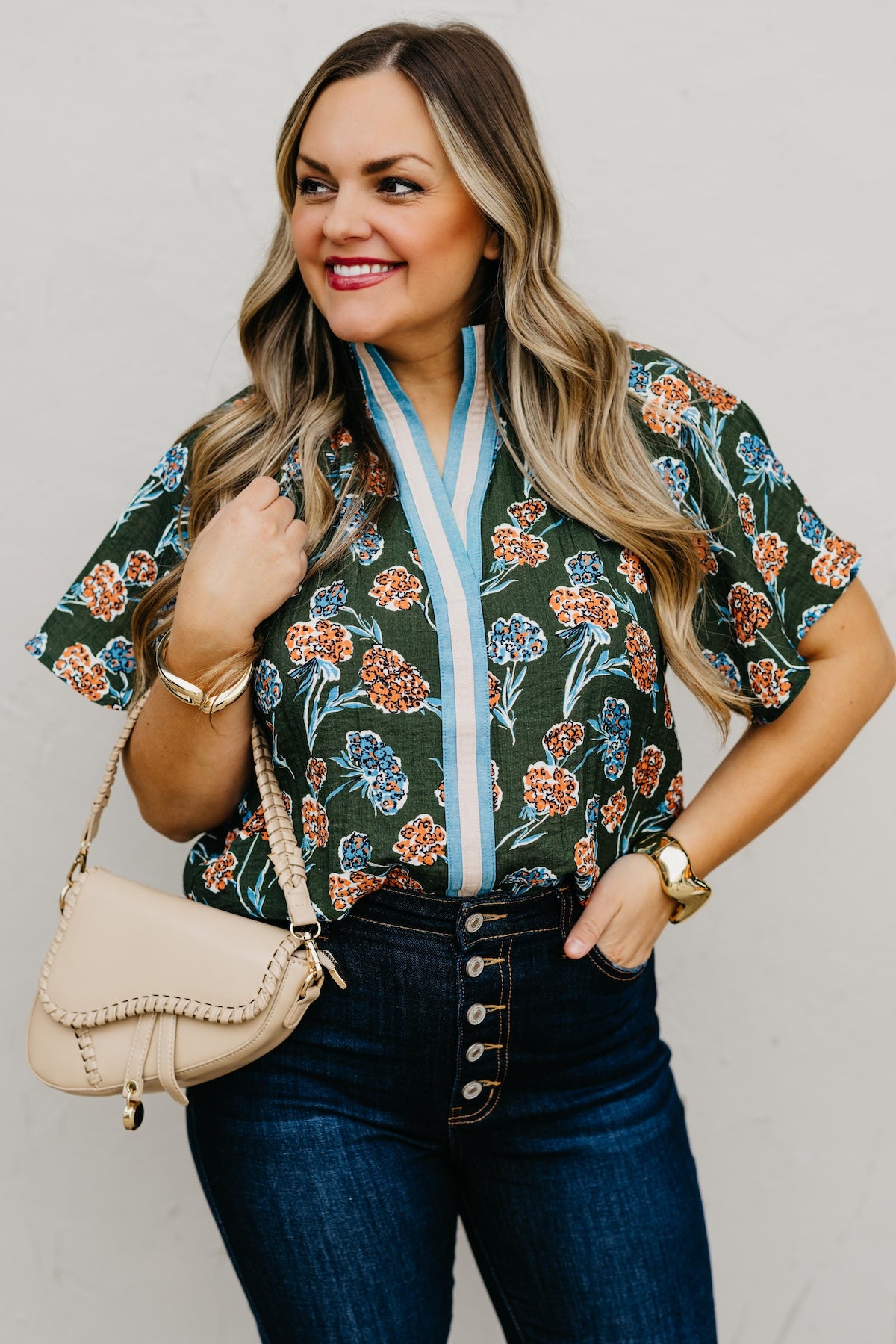 The Rona Floral Contrast Top