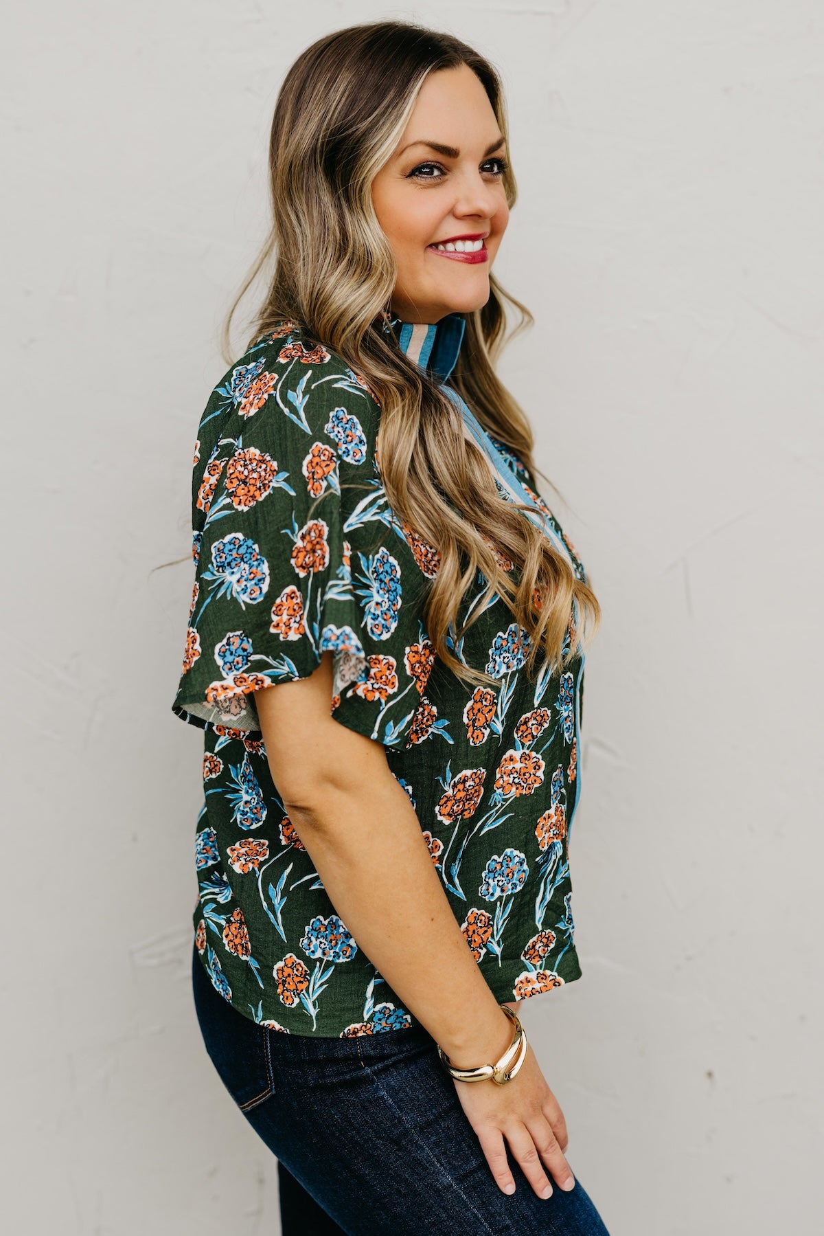 The Rona Floral Contrast Top