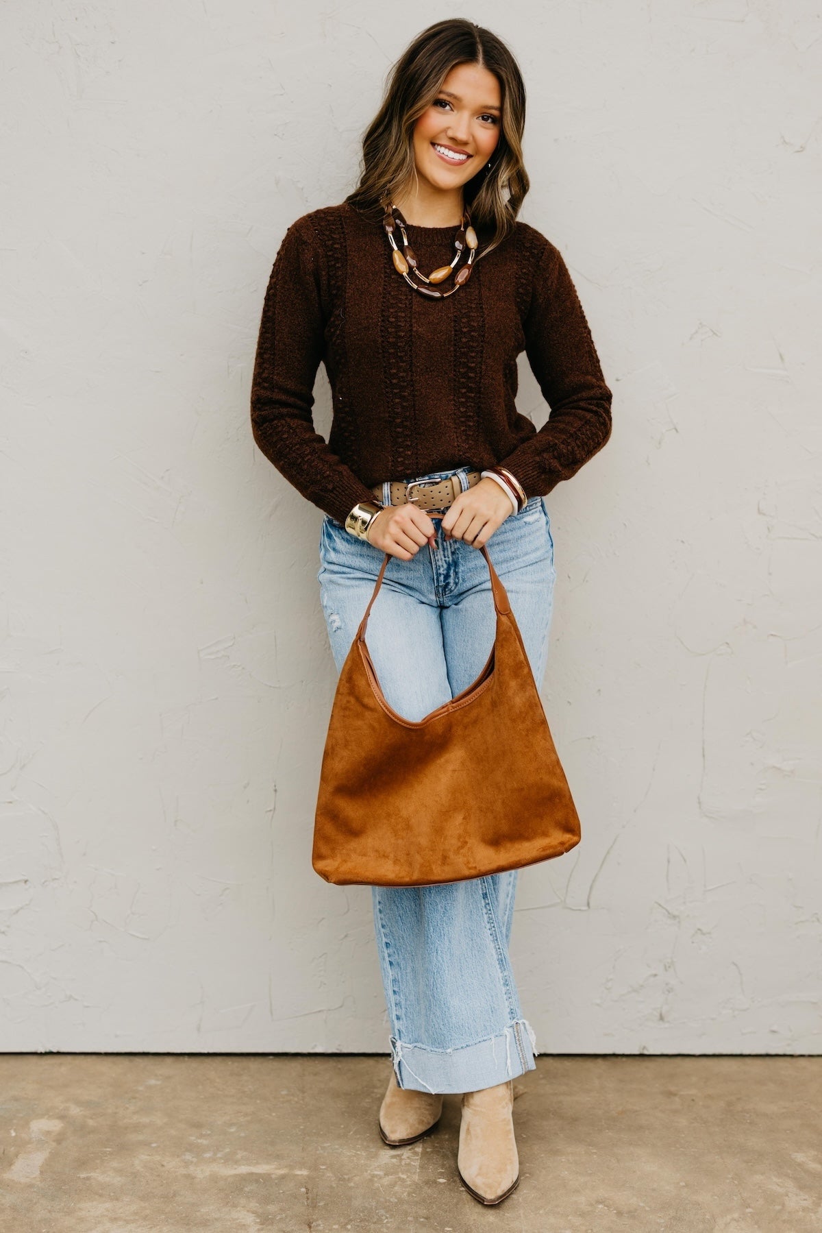 The Kendall Textured Cable Stitch Pullover Sweater